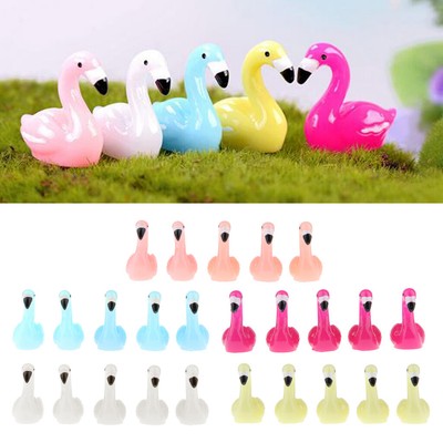5PCS Miniatur Puppenhaus Flamingo Fairy Garden Terrarium dekorative
