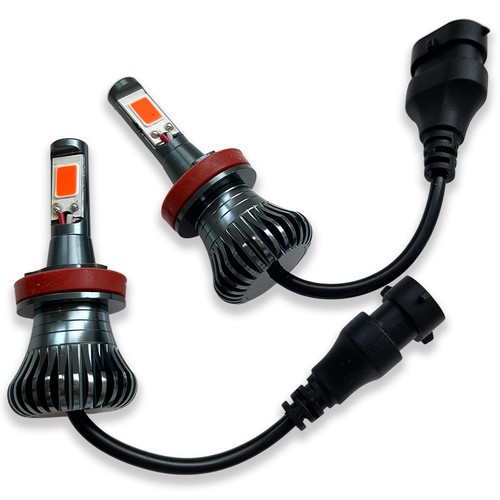 2x Headlight LOW BEAMS 55W LED H11 Bulbs HIGH POWER COB Pink Purple A1 Fits A - Picture 2 of 4