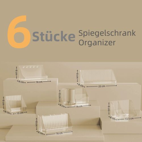 RMAN 6 St Spiegelschrank Organizer Make up Organizer für Bathroom Schminktisch - Bild 3 von 8