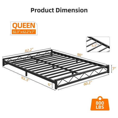 Twin/Full/Queen/King Size Metal Bed Frame Platform Heavy Duty Steel Slat Support - Picture 31 of 44