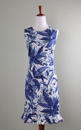 Talbots 159 $ blaubeere Blumen ärmellos gefüttert Etuikleid Größe 4 Petite