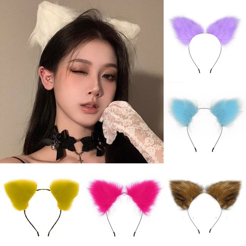 Diadema oreja gato zorro disfraz piel disfraces fiesta Halloween bandas para el cabello pinza para el cabello - Imagen 7 de 27