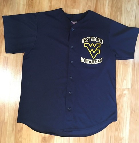 West Virginia Mountaineers Baseball Jersey by Off The Bench, size XL.