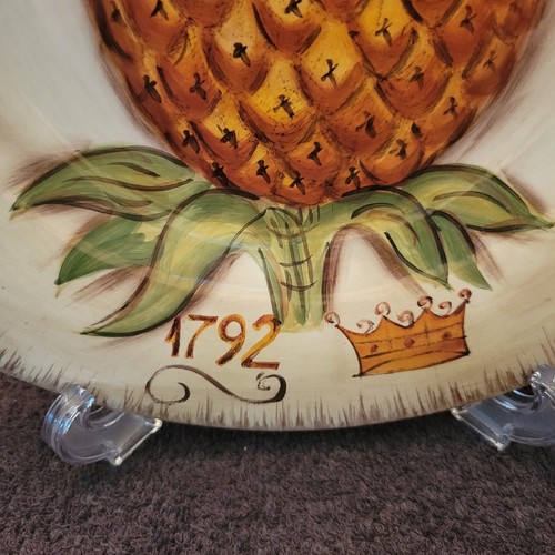 Tropical Pineapple Hand-Painted Ceramic Dinner Plate by Tabletops Unlimited - Picture 6 of 11