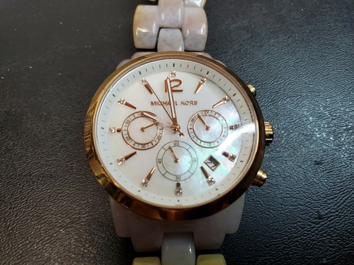 Michael Kors Women's Audrina Mother Of Pearl Watch MK6312 For Parts or Repair - Picture 10 of 11