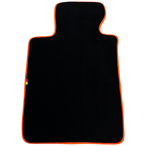 AutoWin Brand Black Floor Mats for BMW X5 Series F15 SUV (2013-2018) Orange Trim - Picture 6 of 13