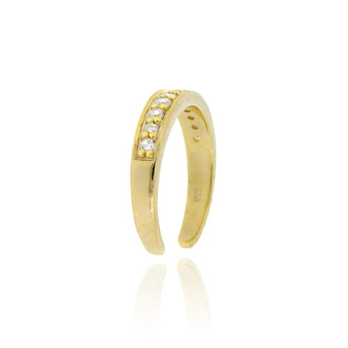 18K Gold über Sterlingsilber Kanal-Set CZ Zehenring - Bild 2 von 3