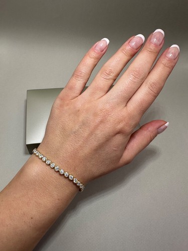 Brazalete de tenis de oro amarillo de 9 quilates de 4,01 quilates con diamantes cultivados en laboratorio LGSL85 - Imagen 11 de 19
