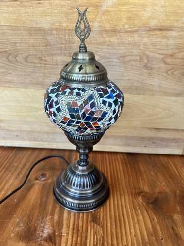 Handmade Stained Glass Mosaic Projection Lamp Turkish Moroccan For Home Decor - Picture 2 of 10