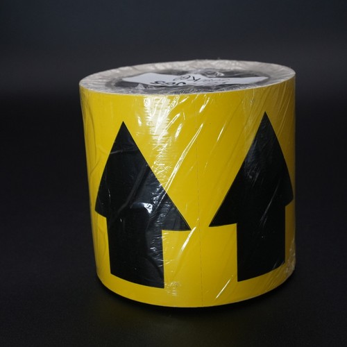 Incom 4" Pipe Marker Tape Arrow Tape White w/ Black Arrows 4 inch x 54 ft Roll - Picture 5 of 5