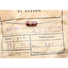 VINTAGE PIHER RESISTOR. 1W 470K 10% *1 PC* NEW ORIGINAL+ 1960s C713
