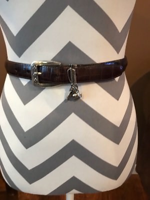 Brighton Ladies Belt Golf Charm Brown Croc Embossed Made In  display picture 3