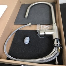 High Arc Single Hole Pull Down Faucet. Polished Nickel. H8