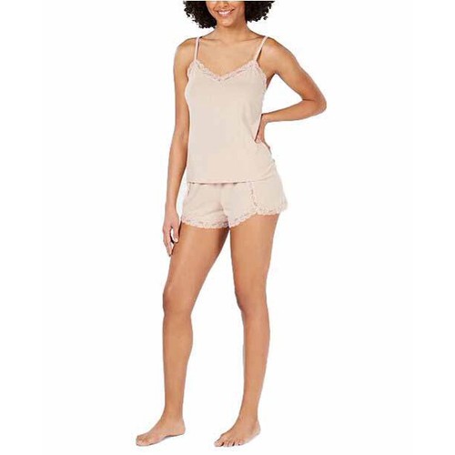 Juego de pijamas INC 2 PIEZAS INC con brillo metálico juego de dormir ajuste de encaje camisas y pantalones cortos nuevo con etiquetas - Imagen 2 de 7