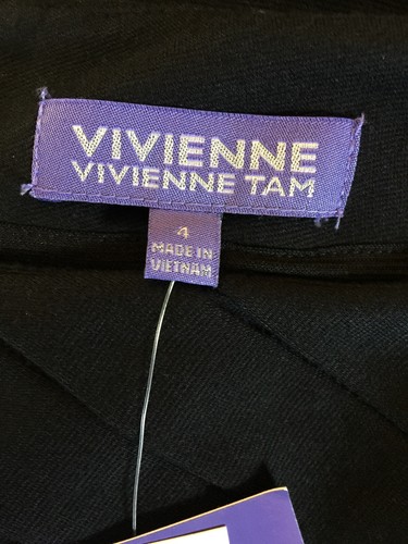 New VIVIENNE TAM Black/Gold Zip Back,Pencil Skirt 4 NWT - Picture 3 of 11