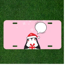 Custom Personalized License Plate Auto Tag With Own In Pink Message Design