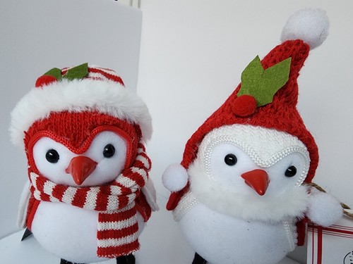 Winter Weihnachten Urlaub Bauernhaus dekorativ 7" Stoff Vögel große Mengen 2er Set. - Bild 7 von 8