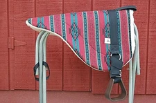 BAREBACK SADDLE PAD RED ADJUSTABLE HORSE SIZE FREE SHIPPING REMOVEABLE STIRRUPS