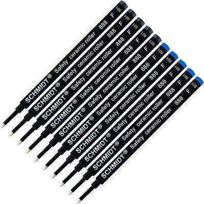 Schmidt 888 Safety Ceramic Rollerball Refill- Black, Blue (Tip 0.6mm)-Pack of 10