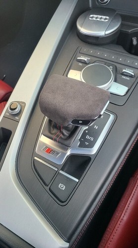 Alcantara Schaltknauf Abdeckung Schwarz Grau passt für Audi A4 A5 B9 S4 RS5 S5 B9 RHD - Bild 2 von 9