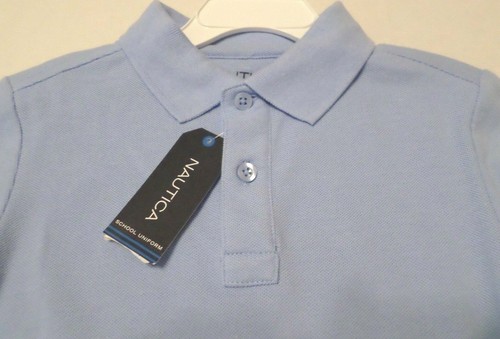Nautica Boys Polo School Uniform Shirt Cotton Blend Light Blue Size S/C 4 - Picture 2 of 5