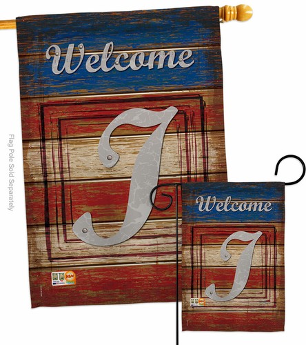 Patriotic I Initial Garden Flag Americana Decorative Gift Yard House Banner - Picture 4 of 19