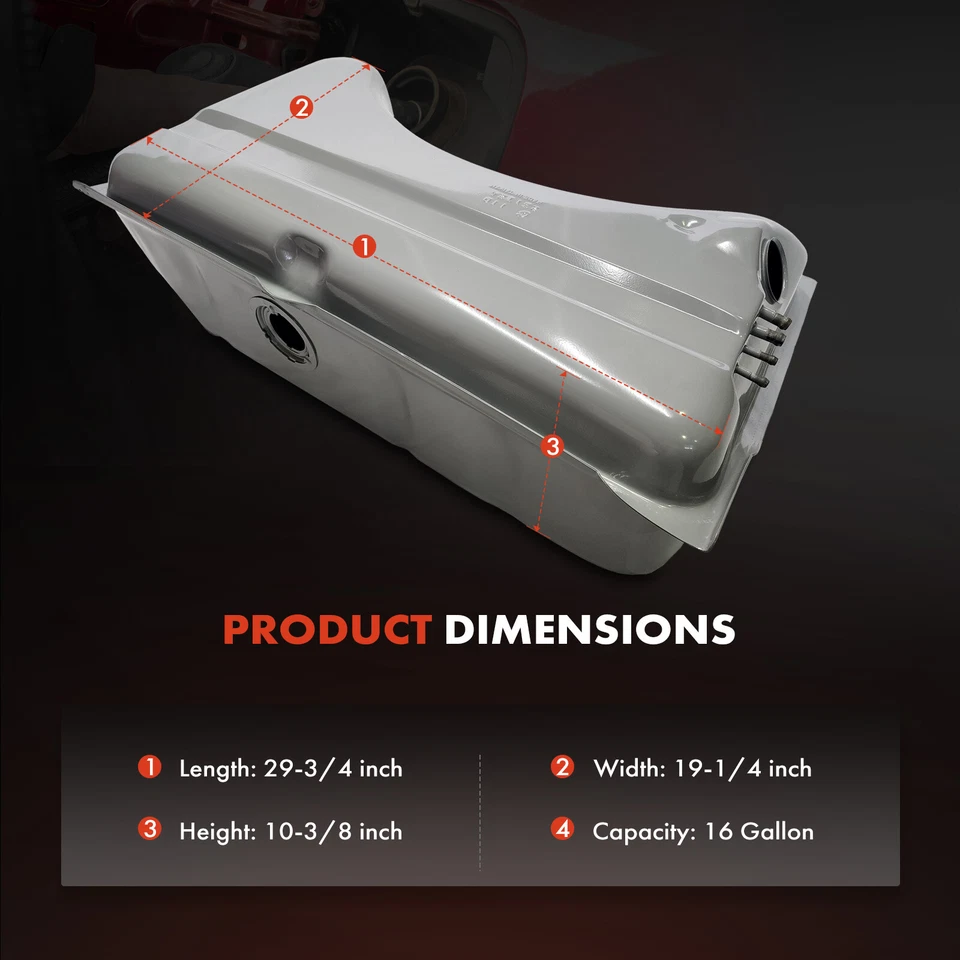 Tanque de combustible plateado de 16 galones para Dodge Dart 1970-1971 Plymouth Duster Valiant Scamp Foto 4 de 4