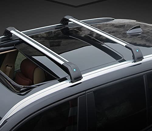 2Pcs Lockable Roof Rail Racks Cross Bars Crossbars Fits for