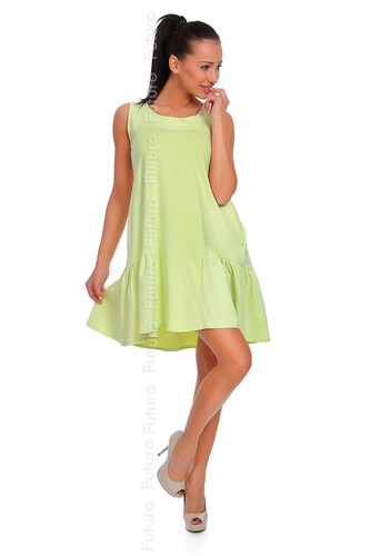 Vestido con volantes asimétrico de gran tamaño túnica sin mangas talla única 8-14 FT2023 - Imagen 6 de 10