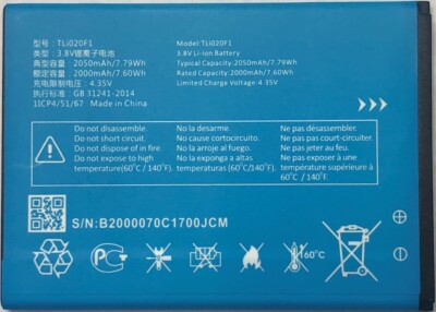 Replacement Battery for AT&T Alcatel TETRA 5041C TLi020F1 2050mAh *Same Day Ship