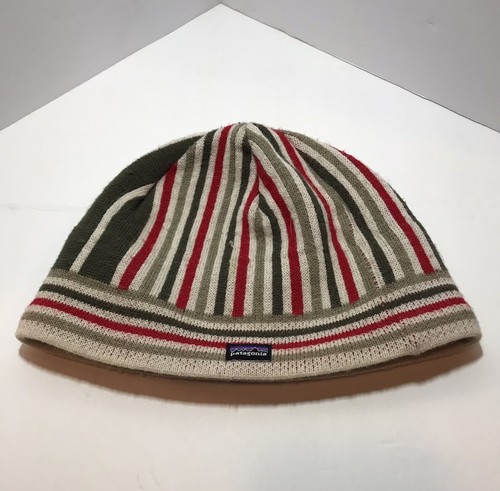 Patagonia Fleece lined Youth Beanie XL Striped Hat - Picture 3 of 7