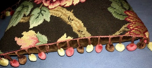 Collectible Aubusson Needlepoint Wool Throw Pillows Set of 2 - Picture 5 of 7