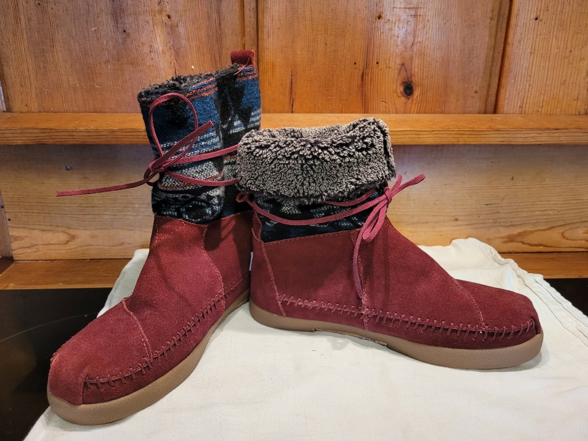Toms Women's Sz 5.5 /36 Jacquard Nepal Suede Winter Boot