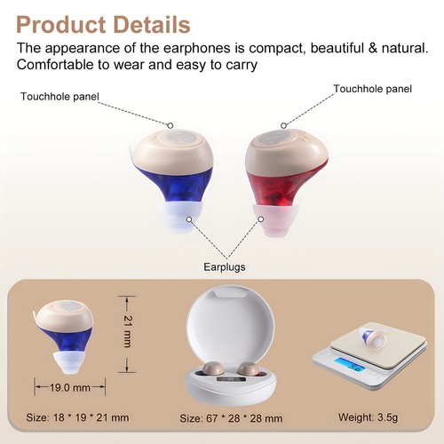 1 Pair Hearing Aids For Seniors-rechargeable Sound Amplifiers With Invisible - Zdjęcie 8 z 10