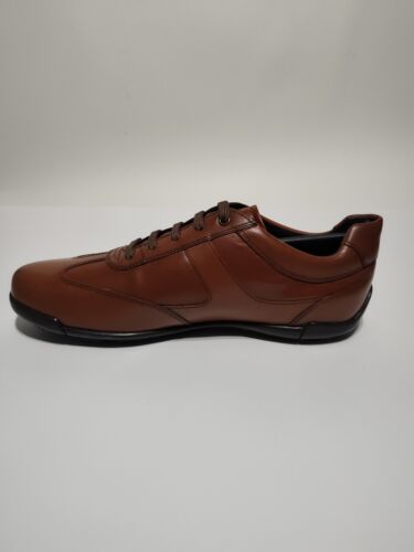 Geox Herren Symbol Man Braun Leder Turnschuhe Cognac Braun Leder Gr. 12/45 - Bild 5 von 6