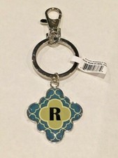 Ganz Initial Letter Colored Key Chain Ring "R" New with Tag