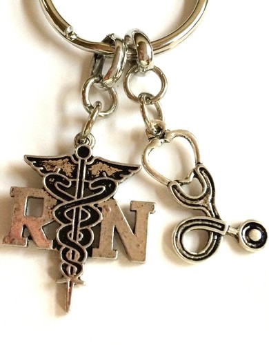 Nursing Keychain RN Caduceus Handbag Charm Zipper Pull Nurse Graduation Gift  - Picture 12 of 12
