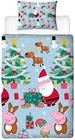  Peppa Pig Santa Single Duvet Cover Reversible Christmas Bedding Set Gift