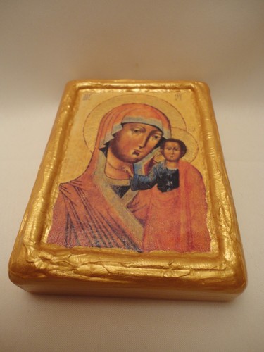 Vergine Maria Gesù Rara Cristianesimo Ortodosso Russo Orientale Icona Legno Arte - Foto 3 di 7