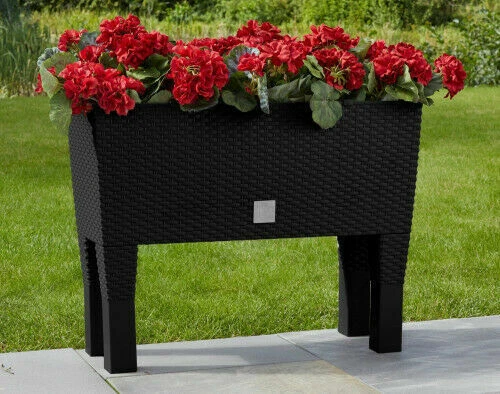 Flower Pot Trough 80cm Planter Rattan Effect +Self Watering insert Modern - Image 3 of 4