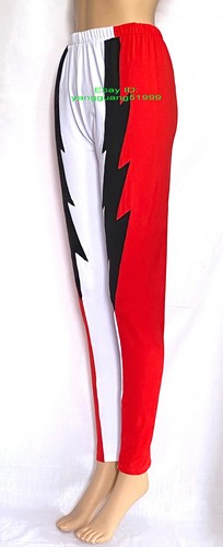 Red/White Spandex Women Men Tights/Pants Unisex Wrestling Pants Trousers F873 - Picture 10 of 10