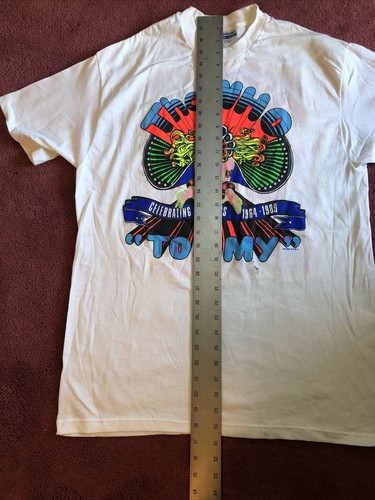 Vintage 1989 The Who - "Tommy" Celebrating 25 Years White Crew Neck T-Shirt - Picture 6 of 9