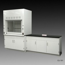 Fisher American 4' Fume Hood w/General Storage & 5' Laboratory Cabinet E2-205
