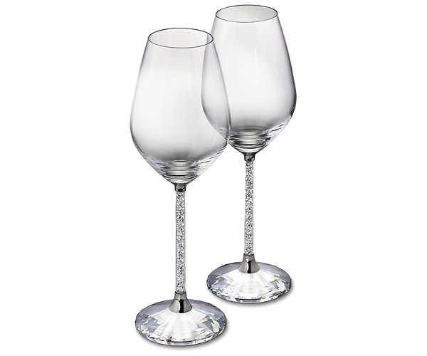 SWAROVSKI CRYSTALLINE RED WINE GLASSES SET OF 2 BRAND NIB FREE SHIPPING SWAROVSKI CRYSTALLINE RED WINE GLASSES SET OF 2 BRAND NIB FREE SHIPPING