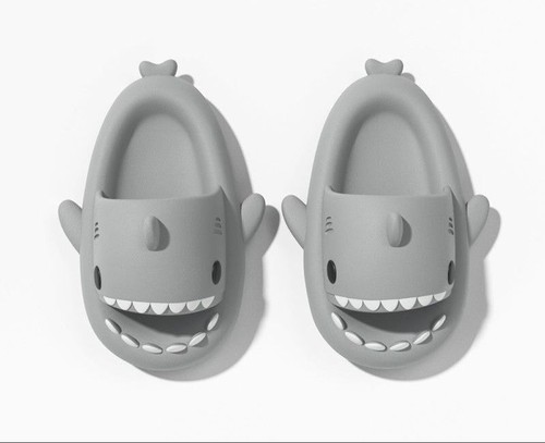 Fun Shark Slides Water Kids Thick Sole Non Slip Shower Slippers Indoor & Outdoor - Picture 14 of 19