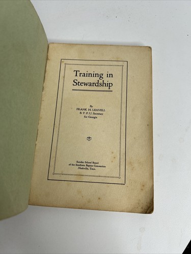 1920 Training in Stewardship By Frank H. Leavell Paperbook - Imagen 4 de 5