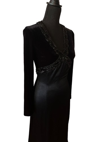 Vintage Jessica McClintock Collection Dress Maxi Black Gown Formal Elegant Sexy - Picture 8 of 11