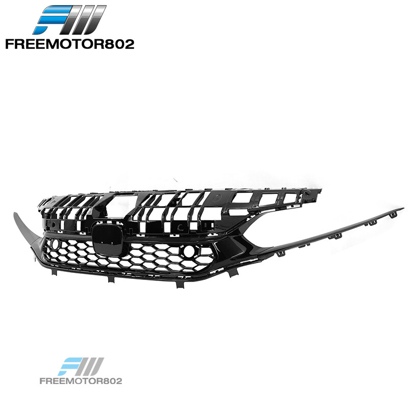 For 22-24 Honda Civic Base Sedan Type R Style Front Upper Grille Gloss Black ABS