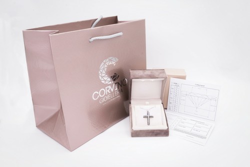 Herren Halskette 750% Weißgold mit Kreuz Pavé Brillant Diamant 0,40ct F/color  - Bild 6 von 6