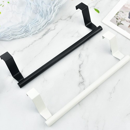 Black Stainless Steel Towel Rack for Easy-Access Cabinet Door Storage - 2Pcs Set - Picture 8 of 10